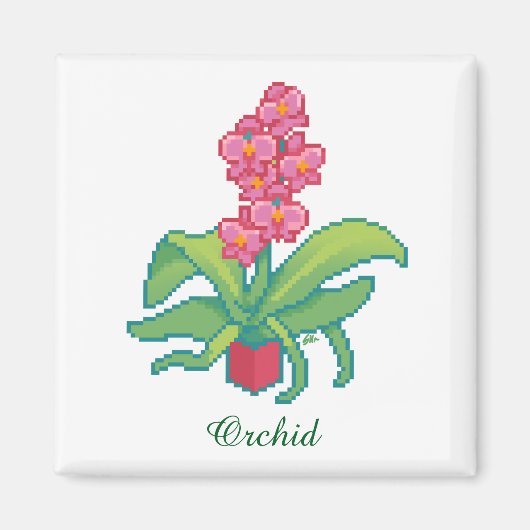 orchid pixelart, Pixel Art  マグネット (正面)