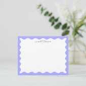 Orchid Purple Wavy Frame Note Card 招待状 (スタンド正面)