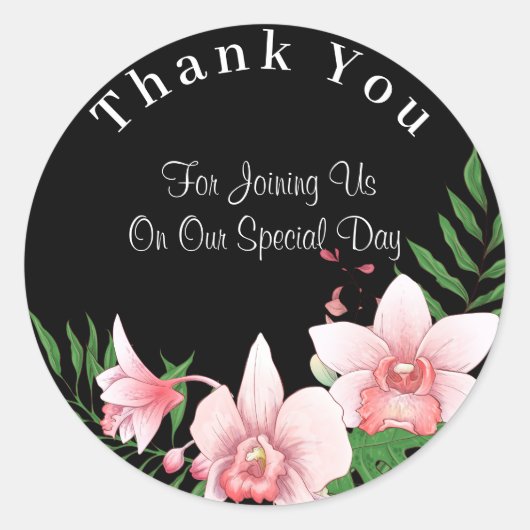 Orchid Script 結婚's Thank You ラウンドシール (正面)