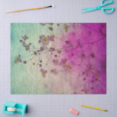 Orchid teal and purple floral script texture look 薄葉紙 (クラフト)