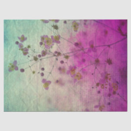 Orchid teal and purple floral script texture look 薄葉紙
