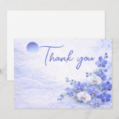Orchid Thank You Card – Blue Floral Design シーズンカード (正面/裏面)