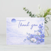 Orchid Thank You Card – Blue Floral Design シーズンカード (スタンド正面)