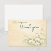 Orchid Thank You Card – Ivory White Floral Design サンキューカード (正面/裏面)