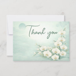 Orchid Thank You Card – Ivory White Floral Design サンキューカード