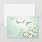 Orchid Thank You Card – Ivory White Floral Design サンキューカード (正面/裏面)