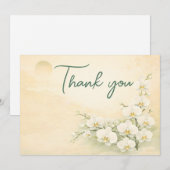 Orchid Thank You Card – Ivory White Floral Design シーズンカード (正面/裏面)