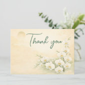 Orchid Thank You Card – Ivory White Floral Design シーズンカード (スタンド正面)