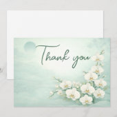 Orchid Thank You Card – Ivory White Floral Design シーズンカード (正面/裏面)