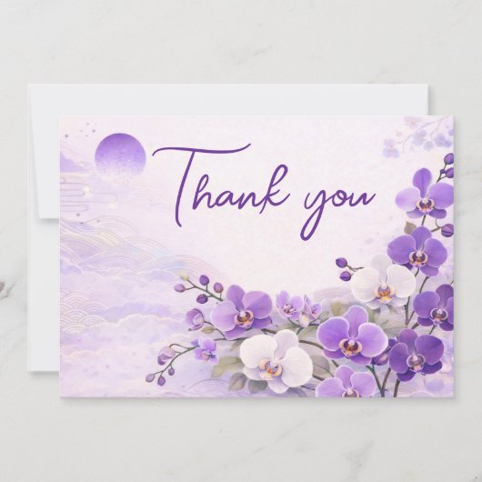 Orchid Thank You Card – Purple Floral Design シーズンカード (正面)
