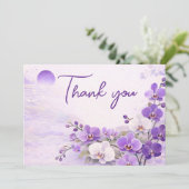 Orchid Thank You Card – Purple Floral Design シーズンカード (スタンド正面)