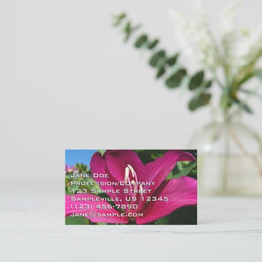 Orchid Tree Blossom Tropical Floral 名刺 (スタンド正面)