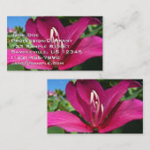Orchid Tree Blossom Tropical Floral 名刺 (正面/裏面)