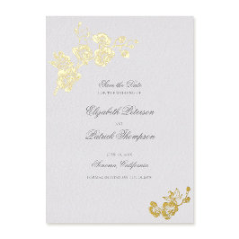 Orchid Vows アイボリー フォーマル クラシック ウェディング セーブデート 箔招待状