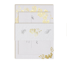 Orchid Vows Ivory Formal Classic Wedding Initials 招待状ベリーバンド