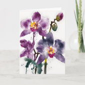 Orchid - Watercolor flowers カード (正面)