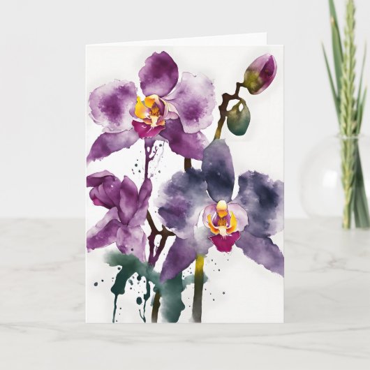 Orchid - Watercolor flowers カード (正面)