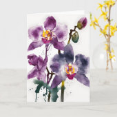 Orchid - Watercolor flowers カード (黄色い花)