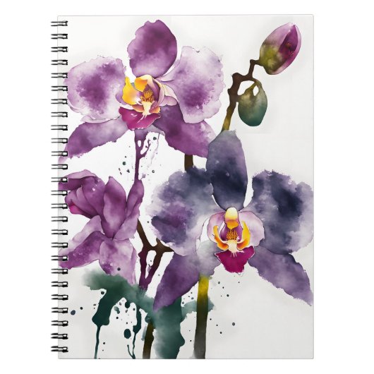 Orchid - Watercolor flowers ノートブック (正面)