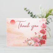 Orchid wedding Thank You Card – Pink Floral Design シーズンカード (スタンド正面)