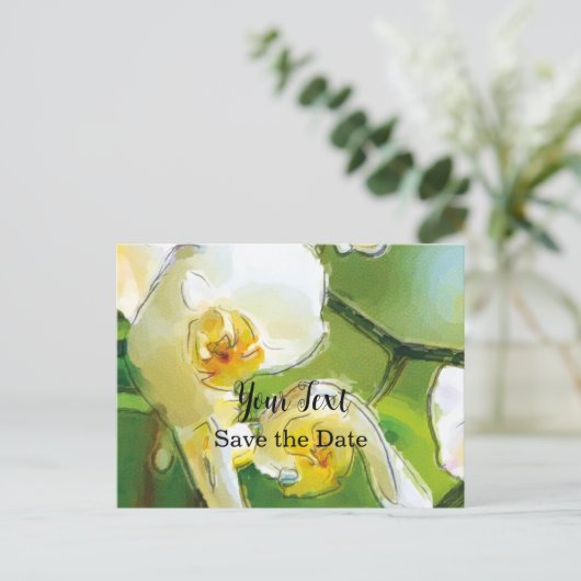 Orchidee weiß - Aquarell-Design | ポストカード (スタンド正面)