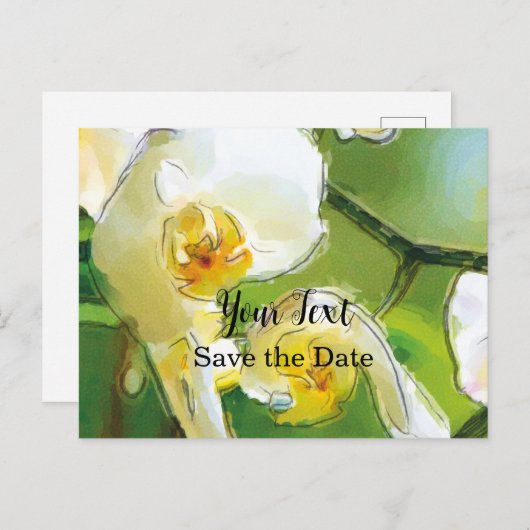 Orchidee weiß - Aquarell-Design | ポストカード (正面/裏面)