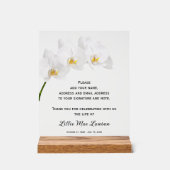 Orchids Celebration of Life Guest Book アクリルサイン (正面)