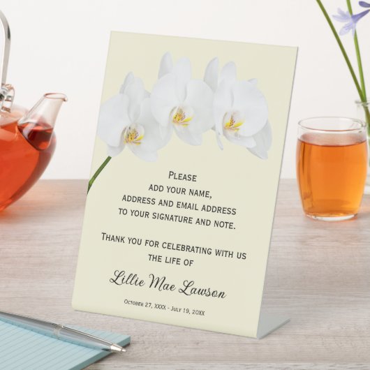 Orchids Celebration of Life Guest Book 台座サイン (インサイチュ)