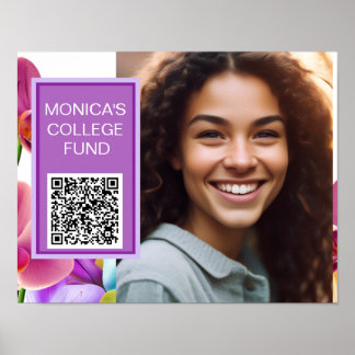Orchids Custom QR Code Poster Sign ポスター