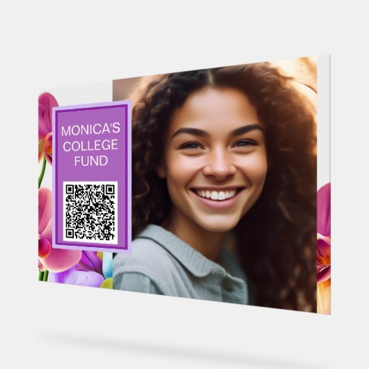 Orchids Custom QR Code Sign アクリルサイン (傾斜)