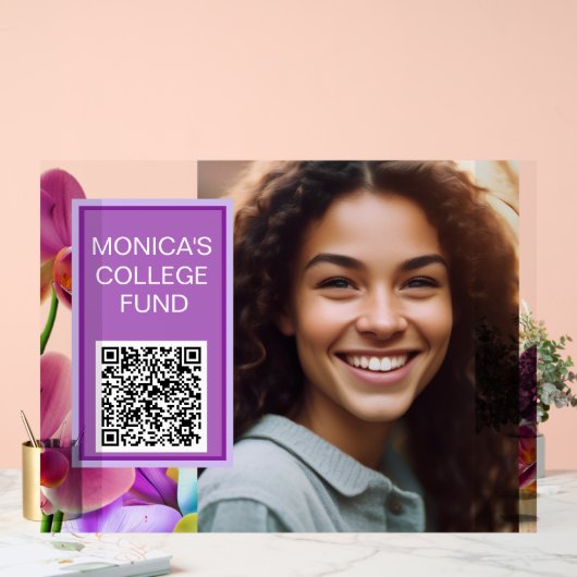 Orchids Custom QR Code Sign アクリルサイン (ウェディング)