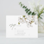 Orchids Frame Elegant Tropical Wedding 出欠カード (スタンド正面)