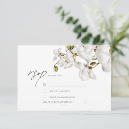 Orchids Frame Elegant Tropical Wedding 出欠カード