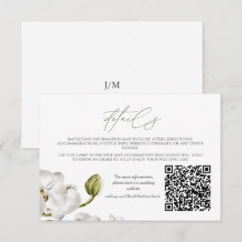Orchids Frame Elegant Tropical Wedding QR code エンクロージャーカード