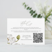 Orchids Frame Elegant Tropical Wedding QR code エンクロージャーカード (スタンド正面)