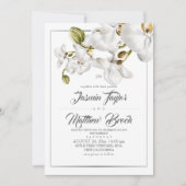 Orchids Frame Elegant Wedding Photo 招待状 (正面)