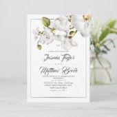 Orchids Frame Elegant Wedding Photo 招待状 (スタンド正面)