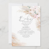 Orchids Pampas Grass Baby in Bloom Baby Shower Inv 招待状 (正面)