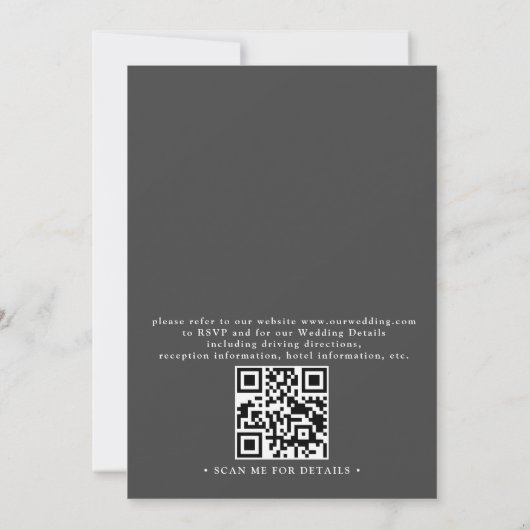 Orchids Pampas Grass Budget QR Code Wedding 招待状 (裏面)
