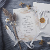 Orchids Pampas Grass Budget QR Code Wedding 招待状