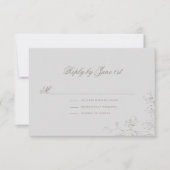 Orchids Reverie 2 アイボリー フォーマル 伝統的な結婚式 出欠カード (正面)