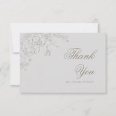 Orchids Reverie Ivory Formal Traditional Wedding サンキューカード (正面)