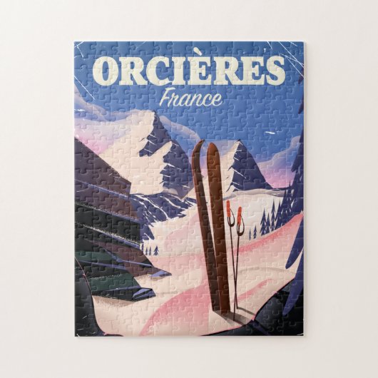ORCIERESフランスのスキーポスター ジグソーパズル (縦)
