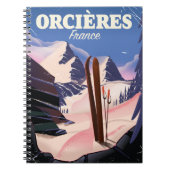 ORCIERESフランスのスキーポスター ノートブック (正面)