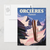 ORCIÈRES フランス スキーポスター ポストカード (正面/裏面)
