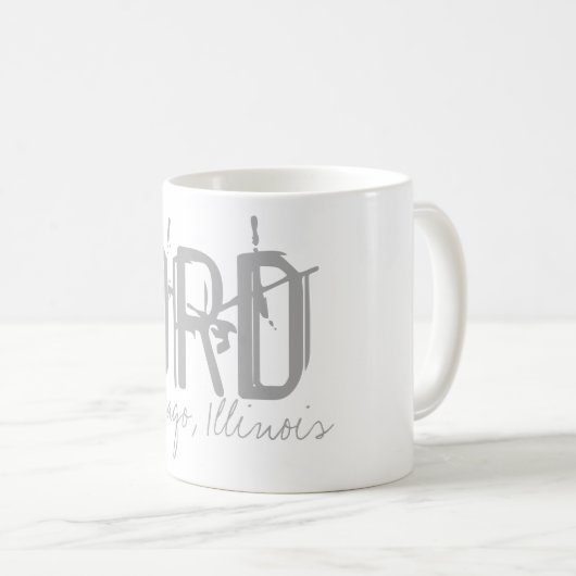 ORDシカゴエアポートタイポグラフィ コーヒーマグカップ (正面右)