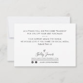 ORDER エレガント INSERTビジネスお感謝していキャンディーピンク サンキューカード (裏面)