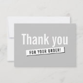 ORDER モダン INSERTビジネス感謝していはグレーで サンキューカード (正面)