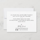 ORDER モダン INSERTビジネス感謝していはグレーで サンキューカード (裏面)
