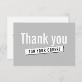 ORDER モダン INSERTビジネス感謝していはグレーで サンキューカード (正面/裏面)